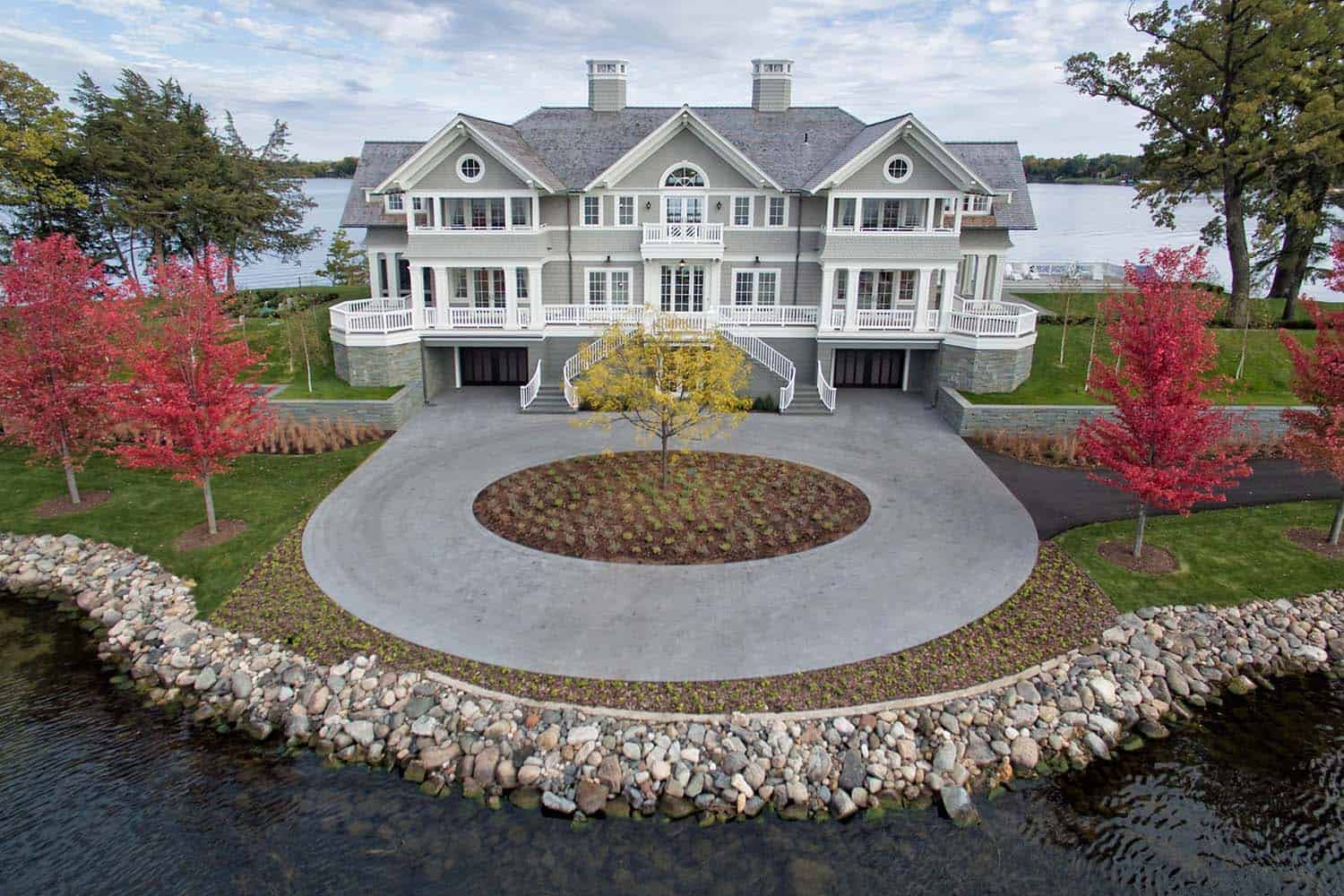 east-coast-shingle-style-lake-house-exterior-aerial-view
