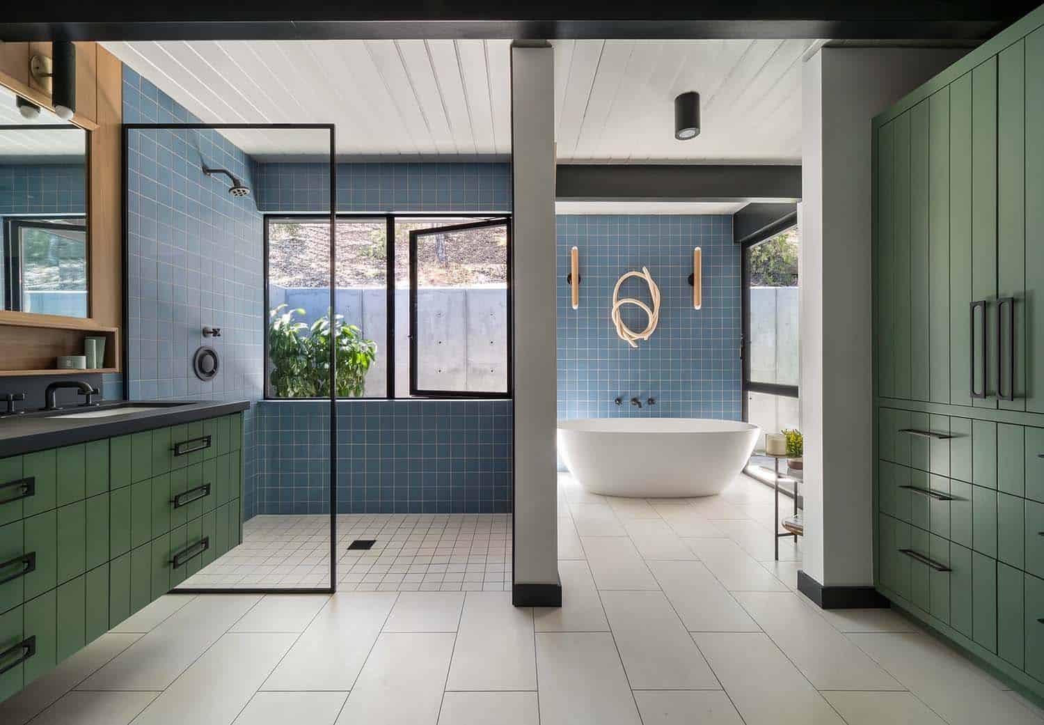 mid-century-modern-bathroom-with-a-shower-and-freestanding-tub