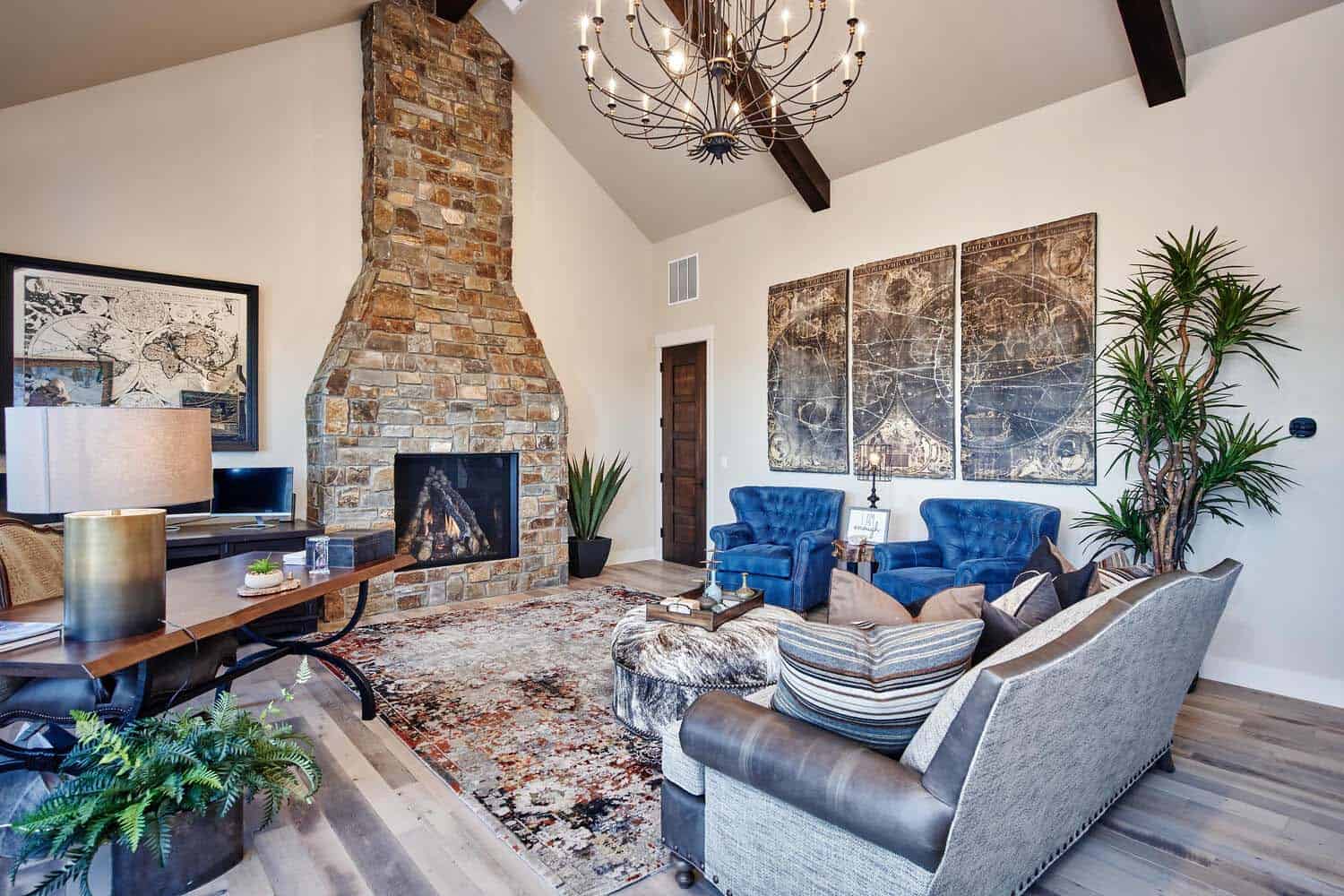 modern-glam-farmhouse-family-room-with-a-fireplace
