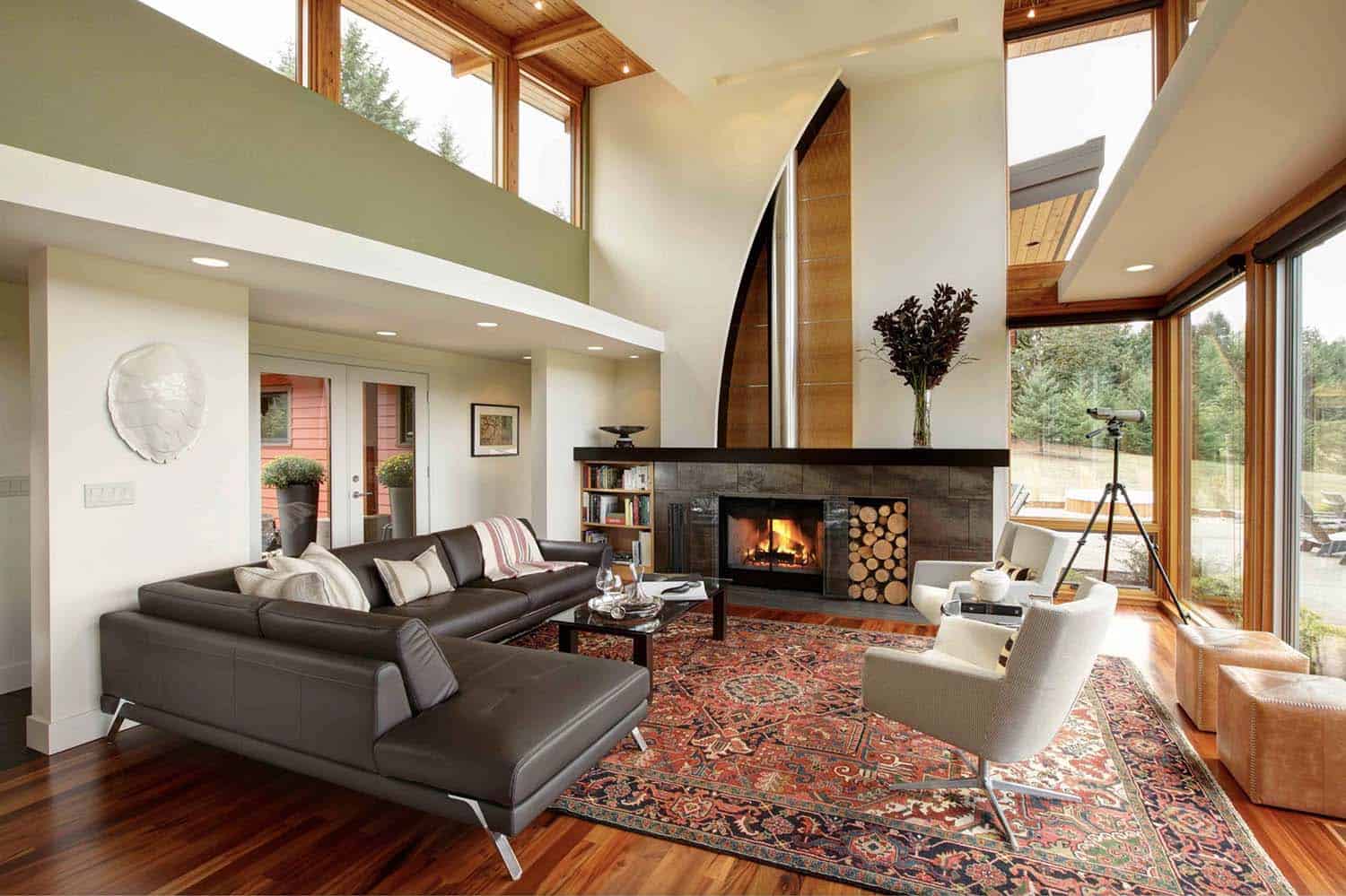 contemporary-living-room-with-a-fireplace