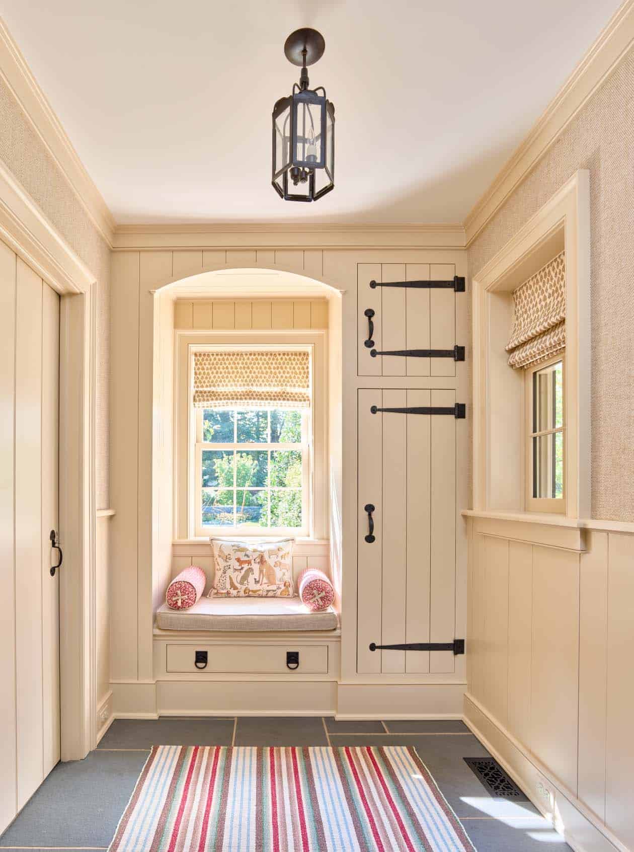 traditional-style-hallway-with-a-window-seat