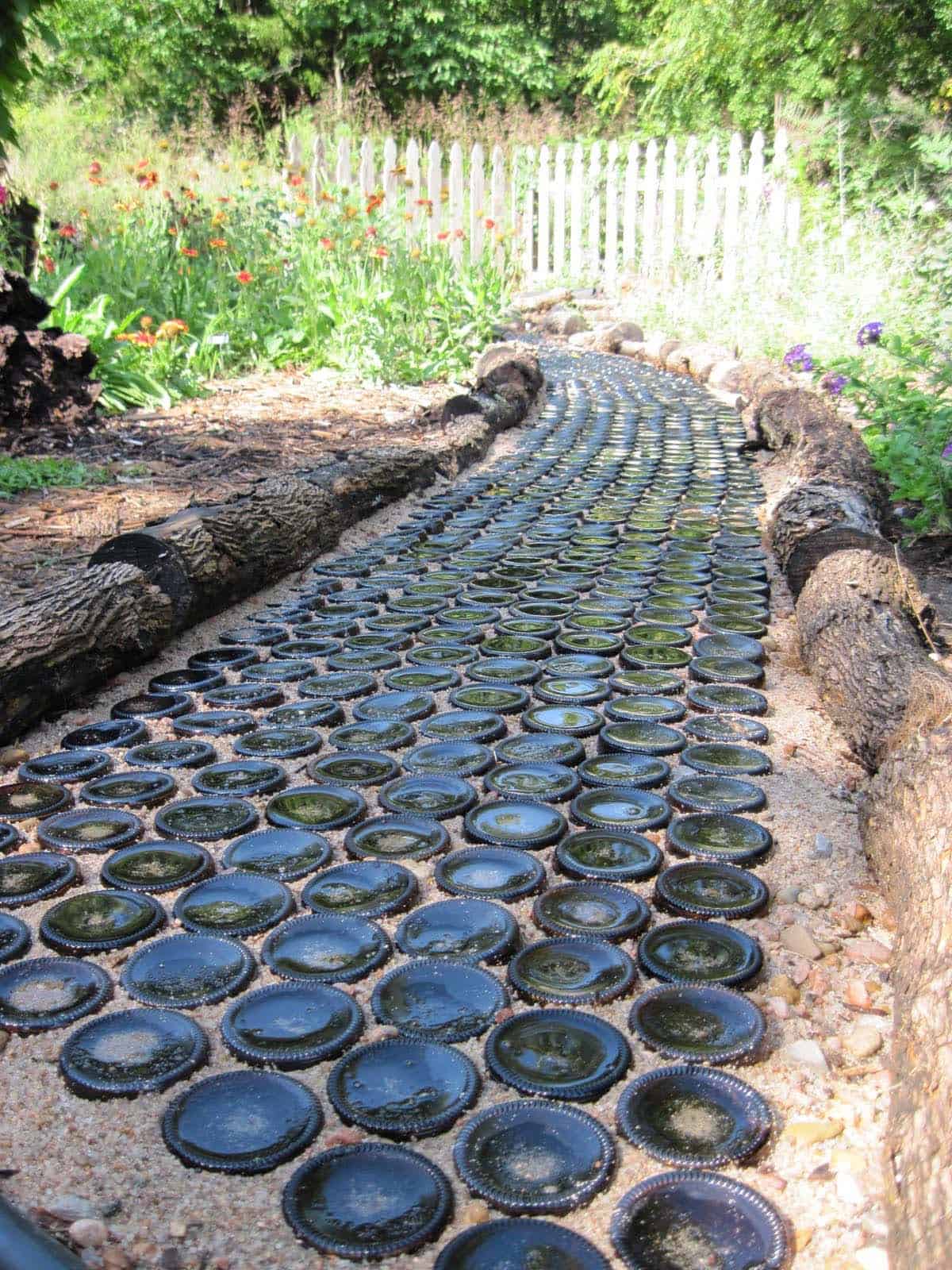 whimsical-beer-bottle-pathway