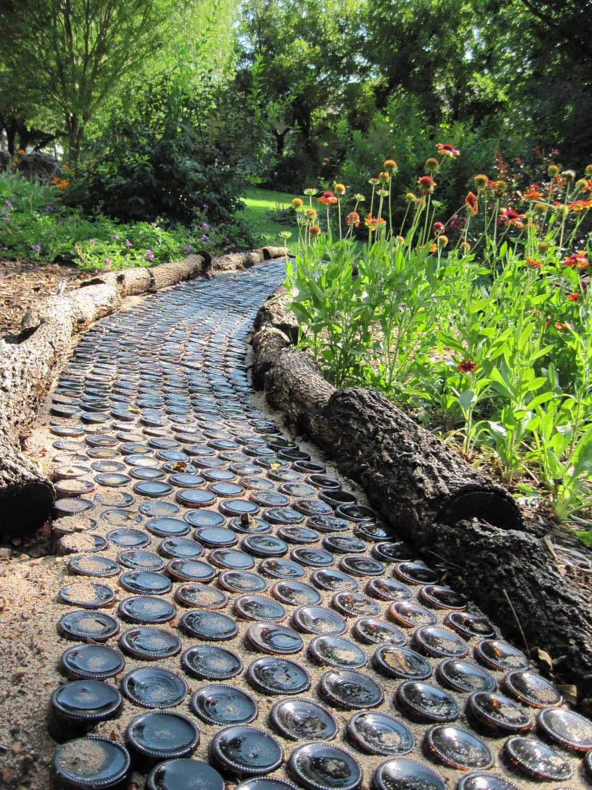 upcycled-beer-bottle-pathway