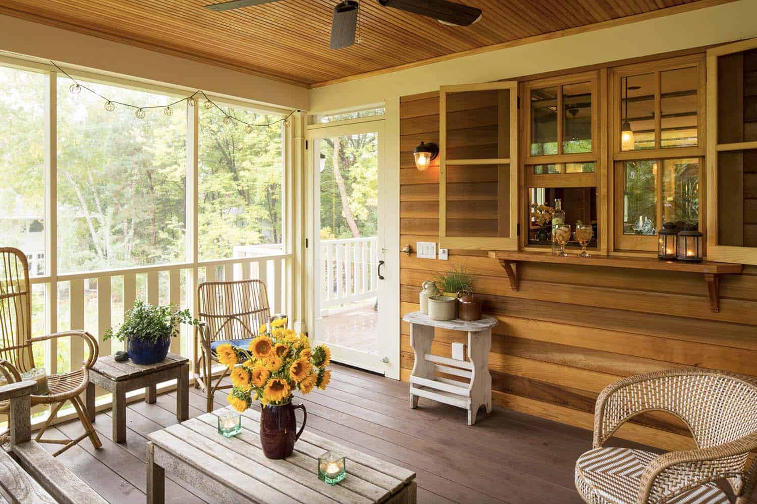 pass through kitchen window into a screened porch