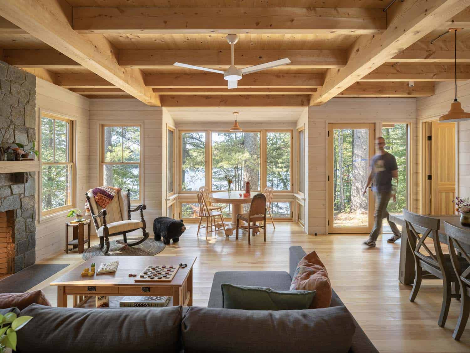 modern rustic cabin living room