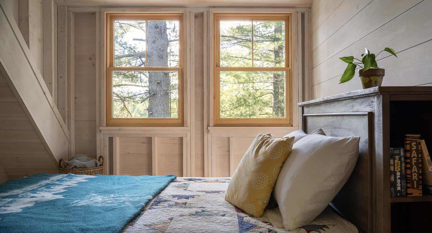 modern rustic cabin bedroom