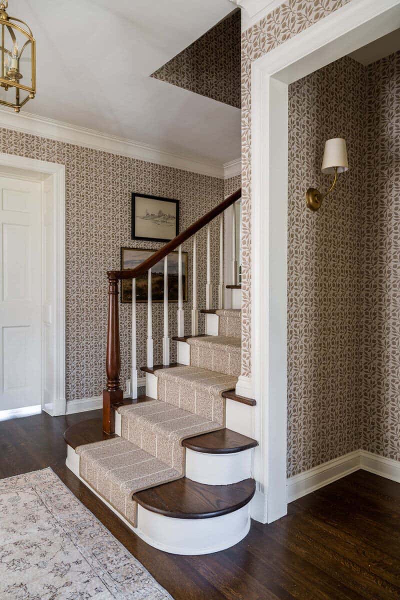 transitional home entry with a staircase