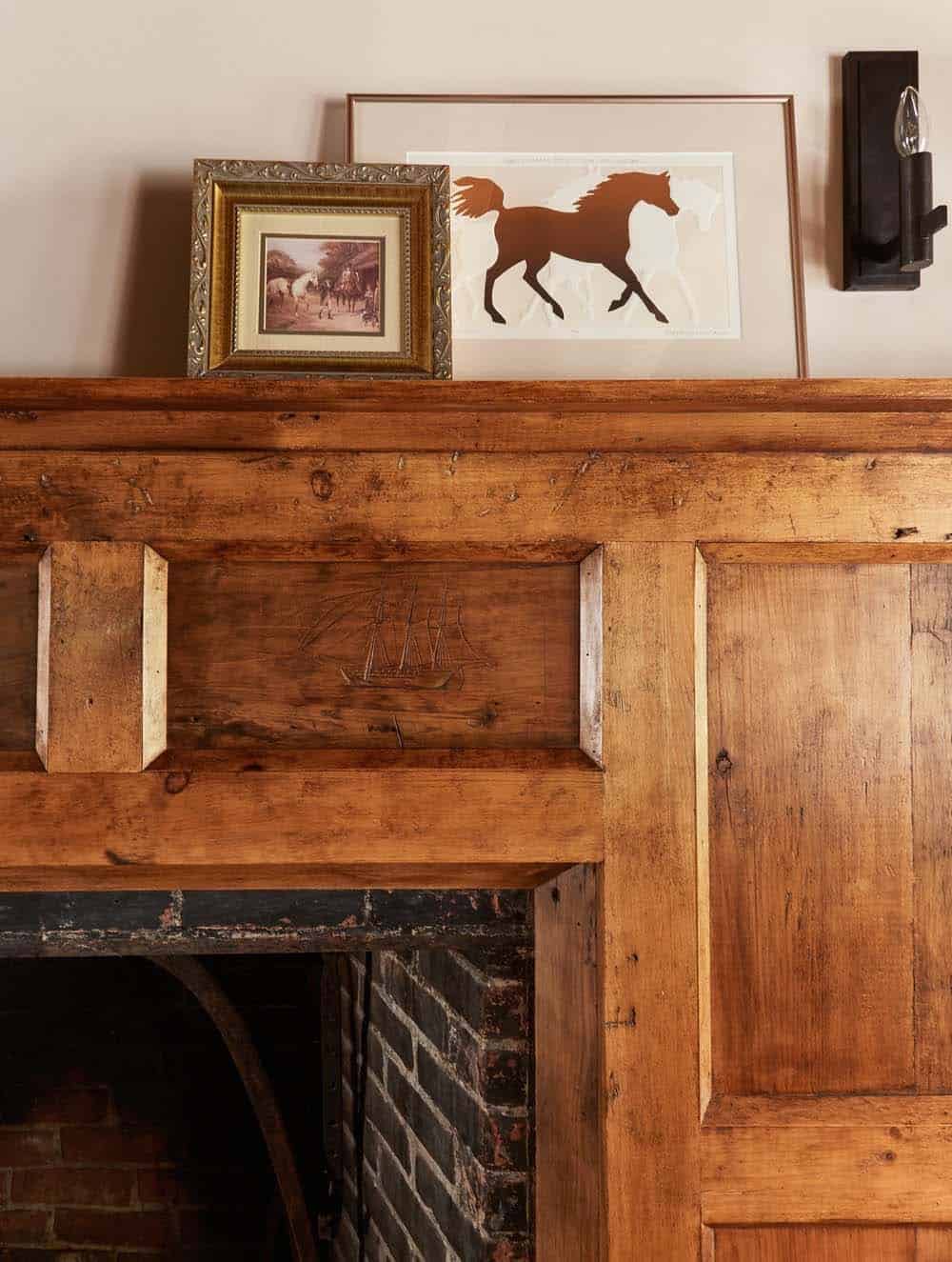 rustic fireplace detail