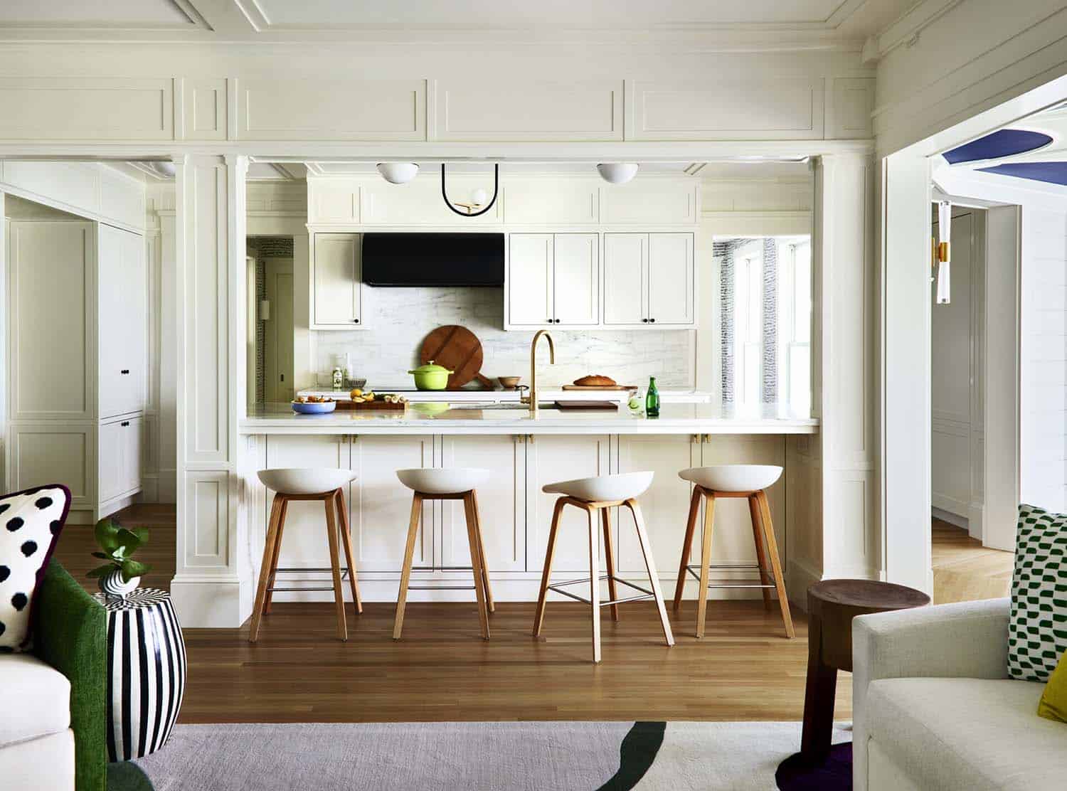 contemporary kitchen with counter stools