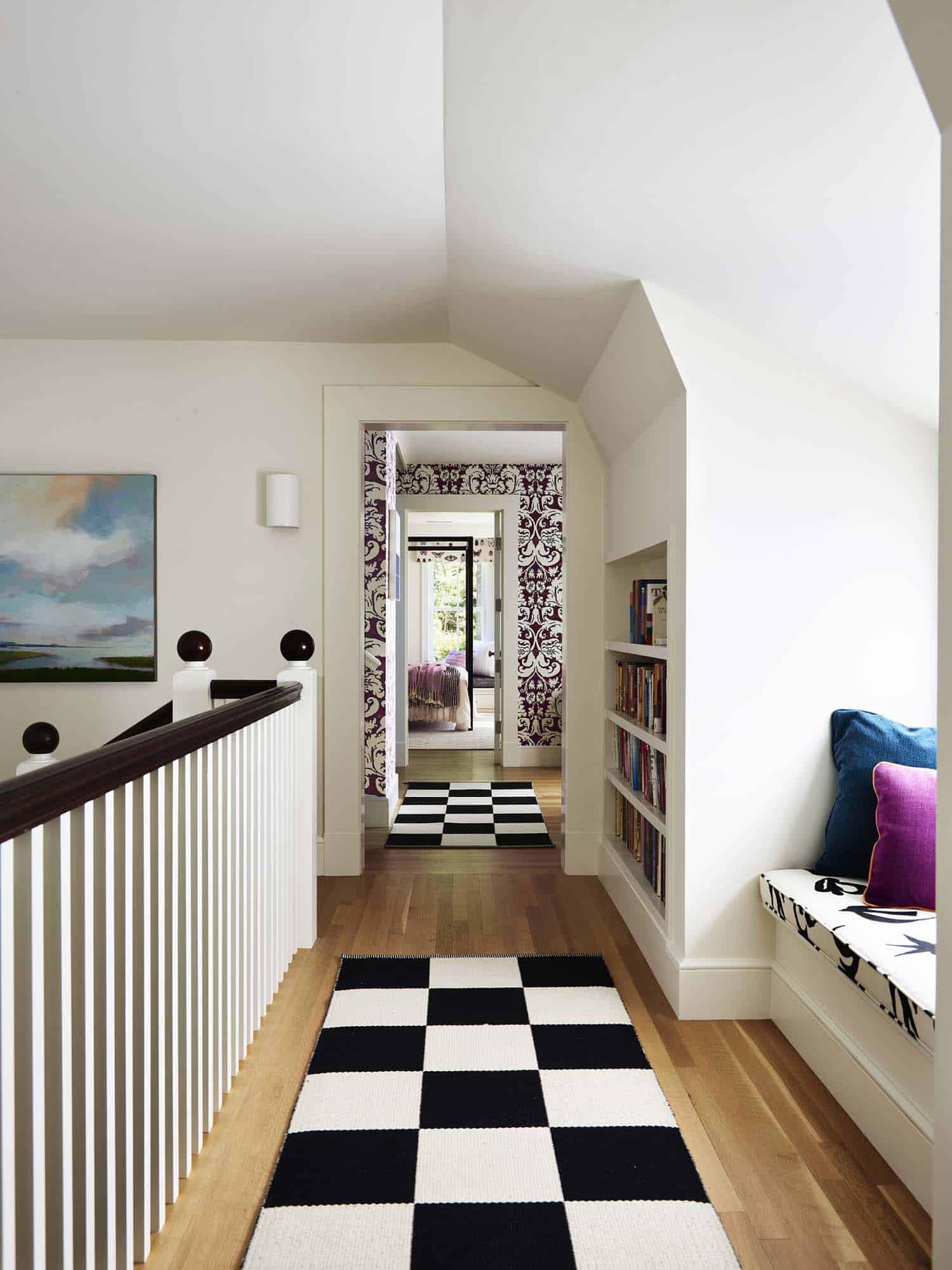contemporary upstairs hallway