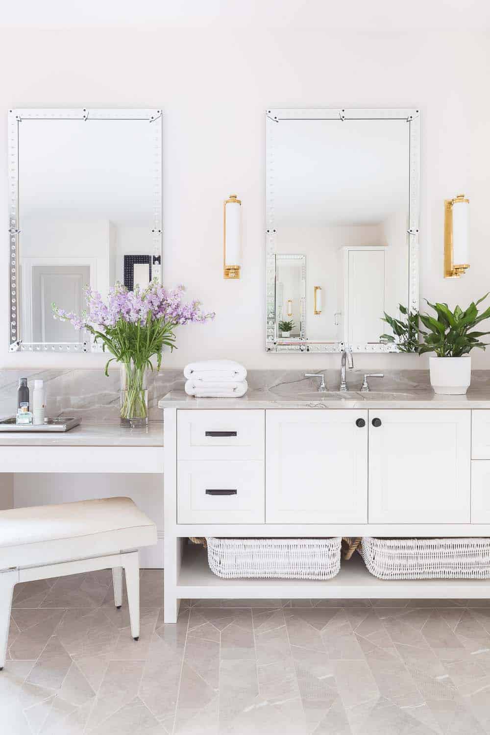 transitional style bathroom vanity