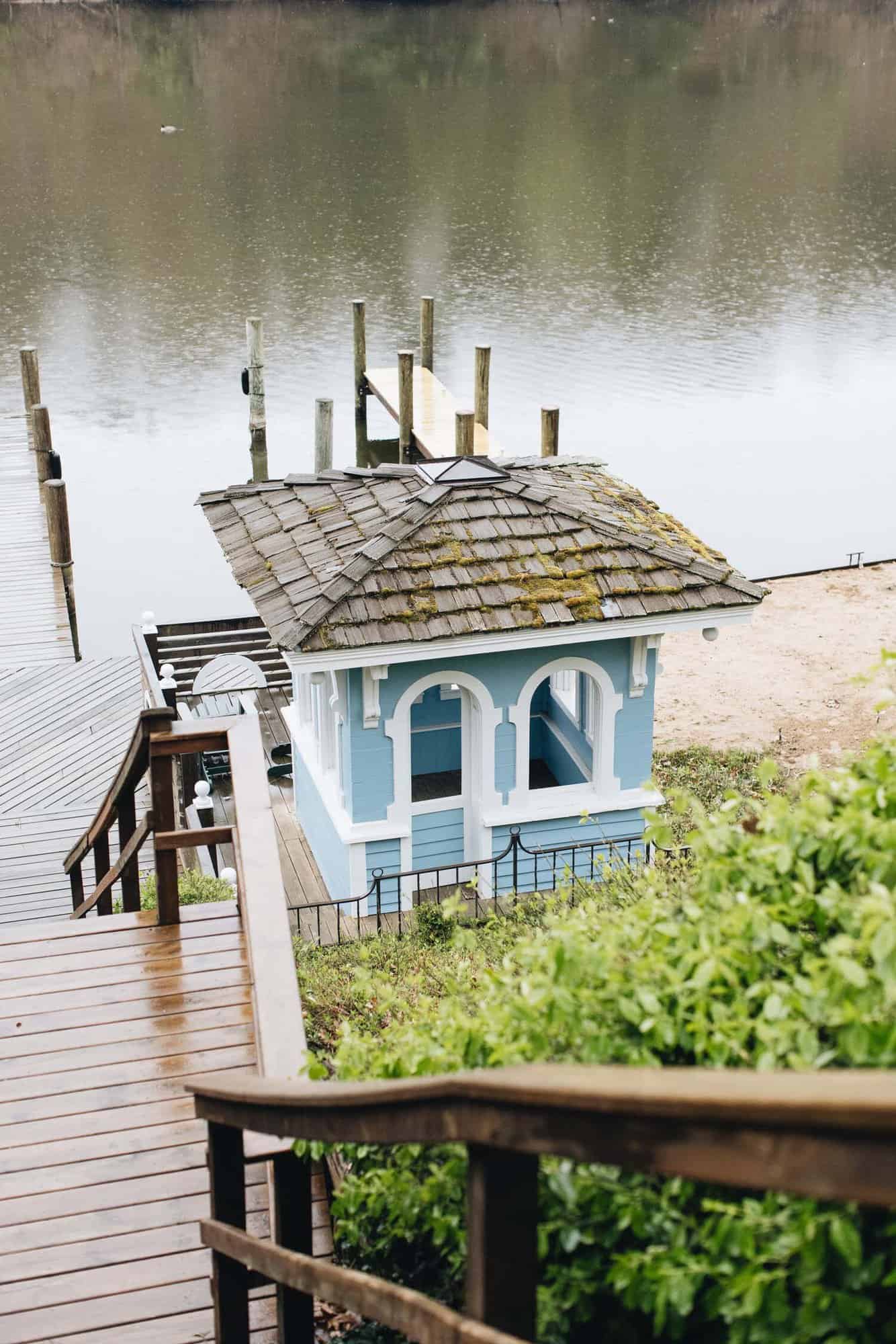 eclectic boathouse exterior