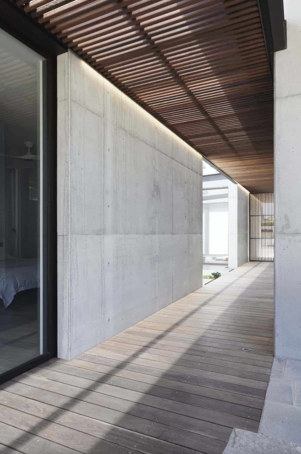modern beach house hallway
