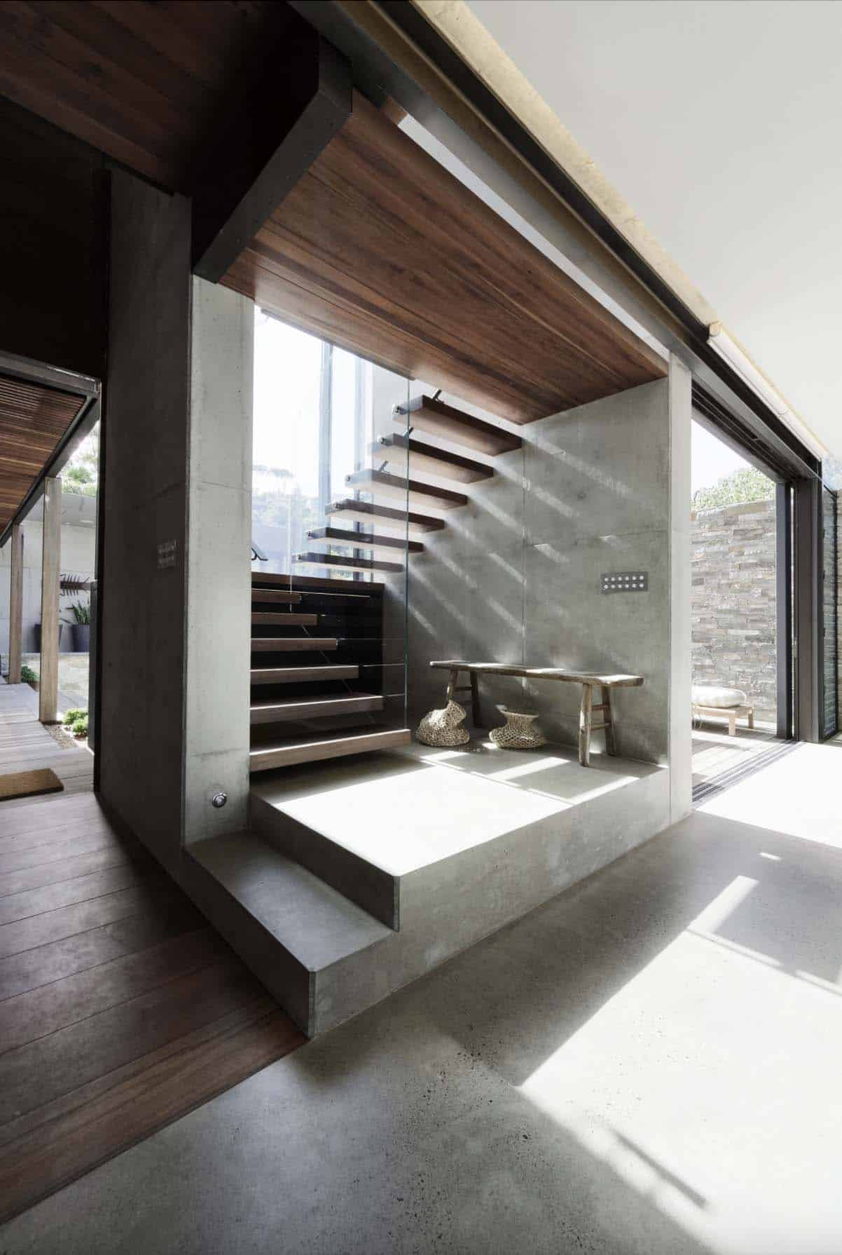modern beach house staircase