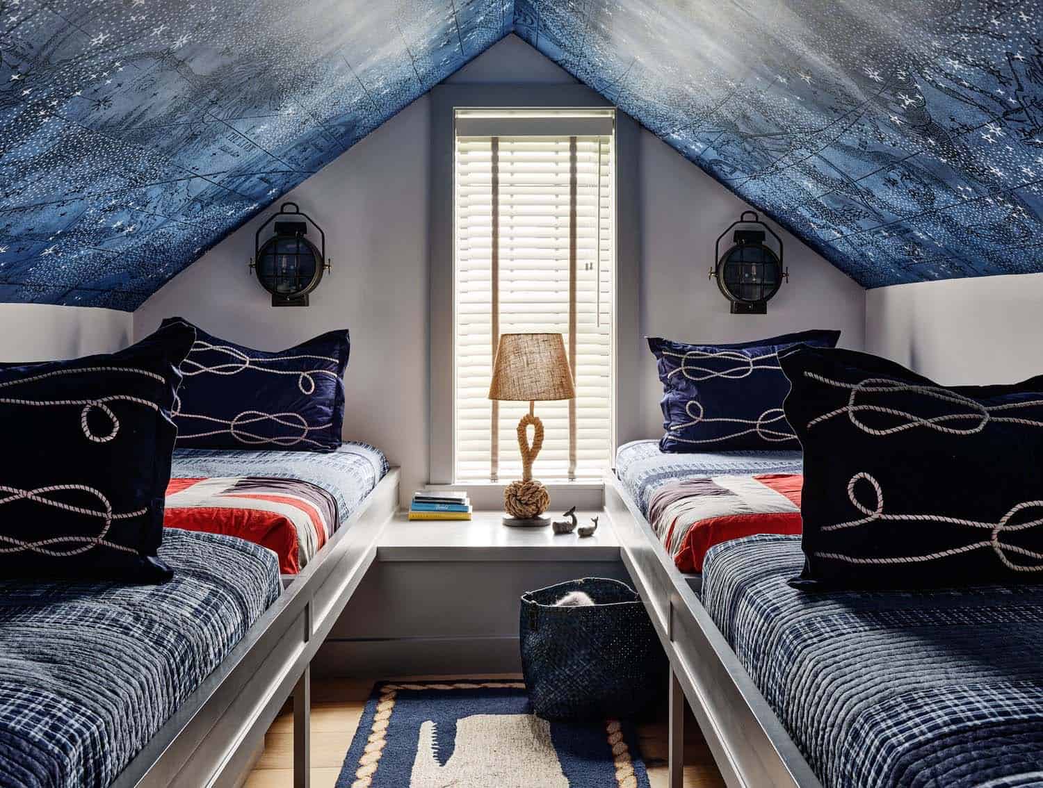 beach-style-bedroom-with-ceiling-mural