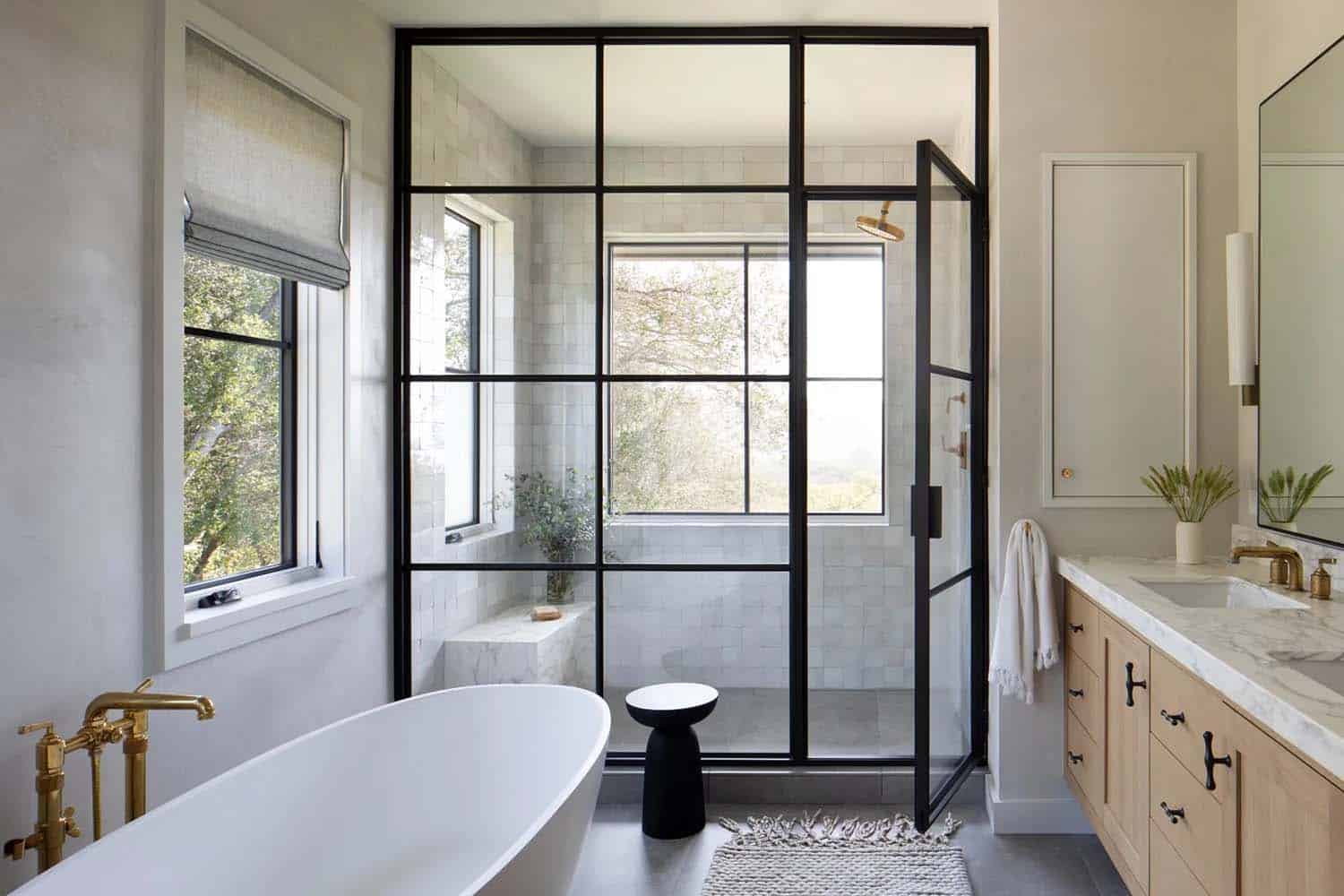 contemporary-bathroom-with-a-freestanding-tub-and-glass-shower