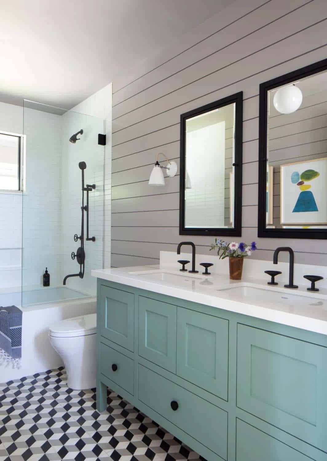 contemporary-bathroom-with-a-blue-vanity
