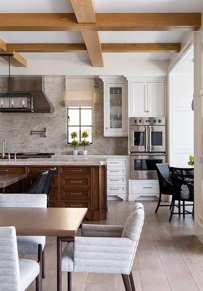 contemporary kitchen with a breakfast table