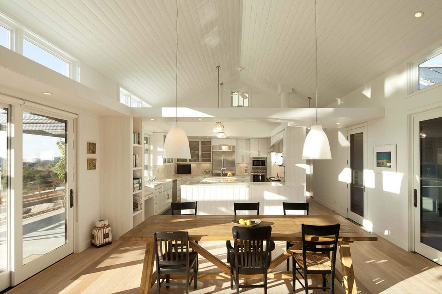 contemporary farmhouse dining room looking towards the kitchen