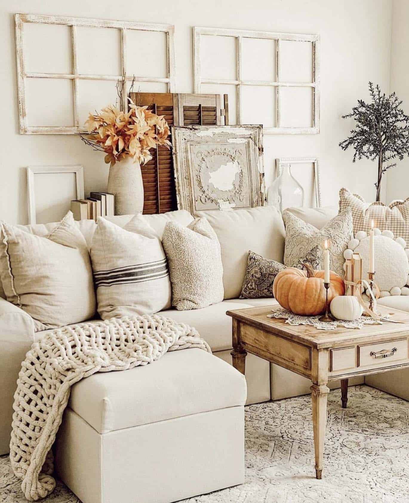 neutral fall inspiration in the living room