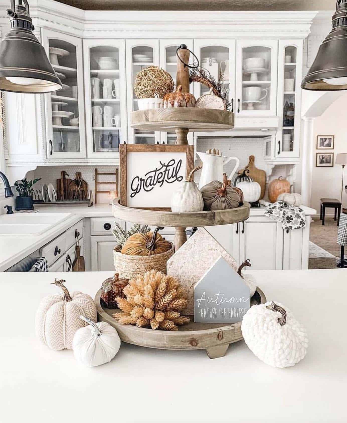 kitchen with fall decorations