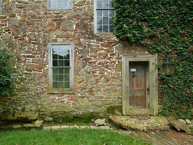 historic stone house entry