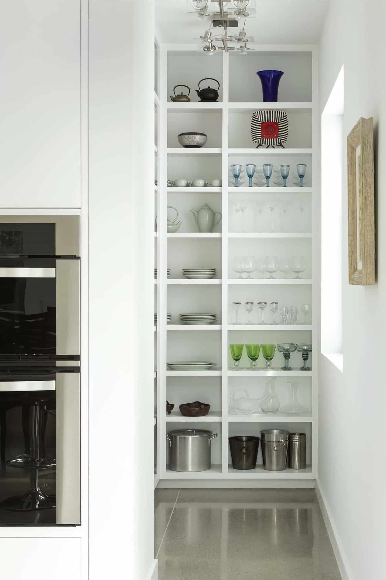 modern kitchen with a pantry