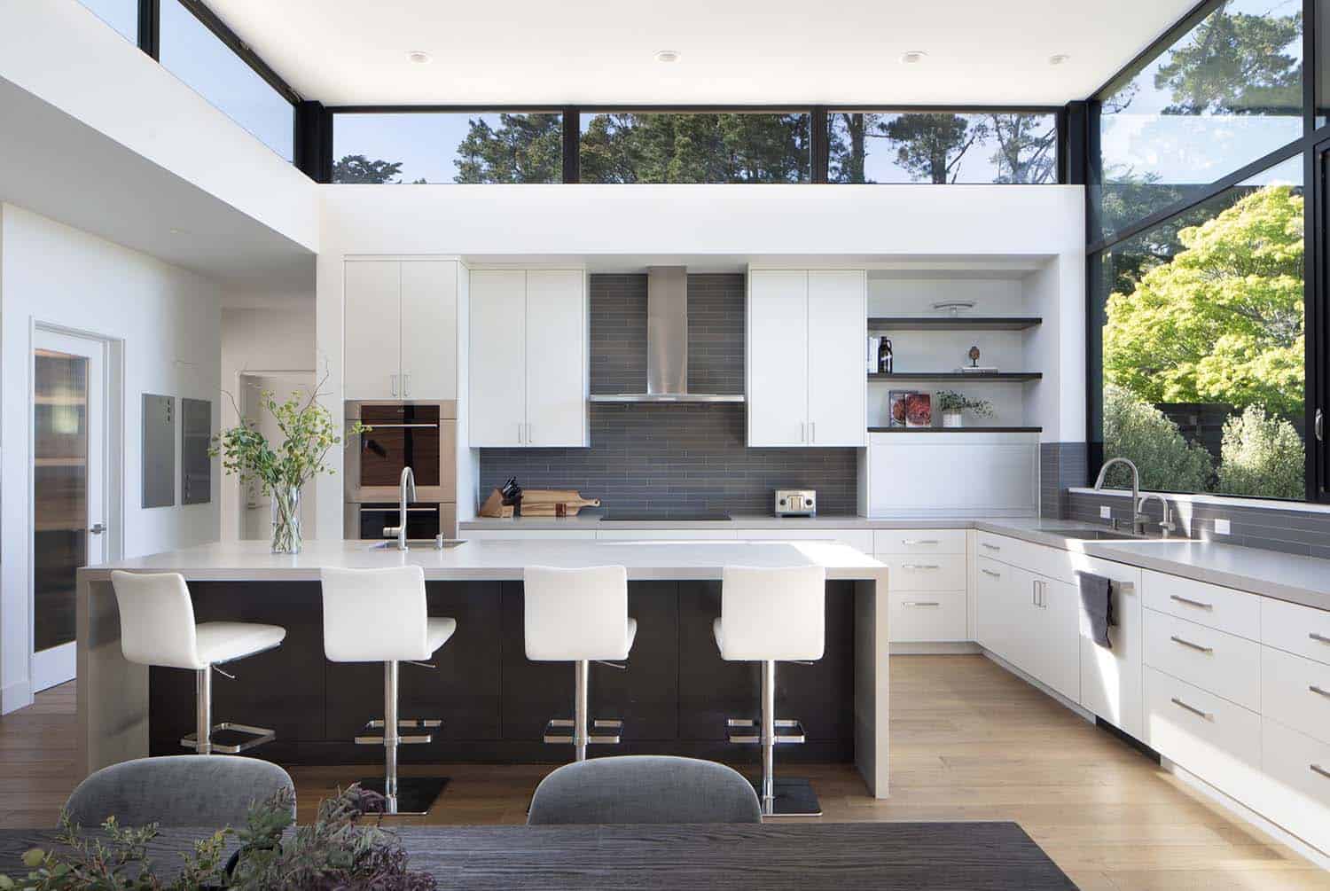 modern contemporary kitchen clerestory windows