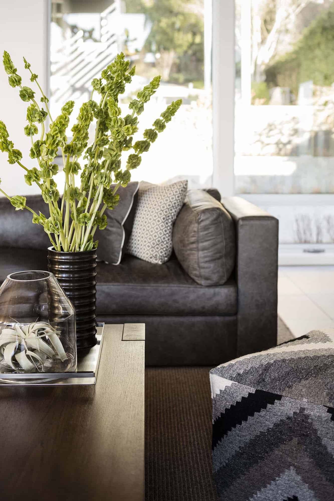 modern living room sofa detail