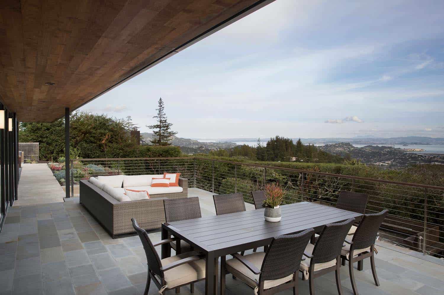 modern exterior deck with a view