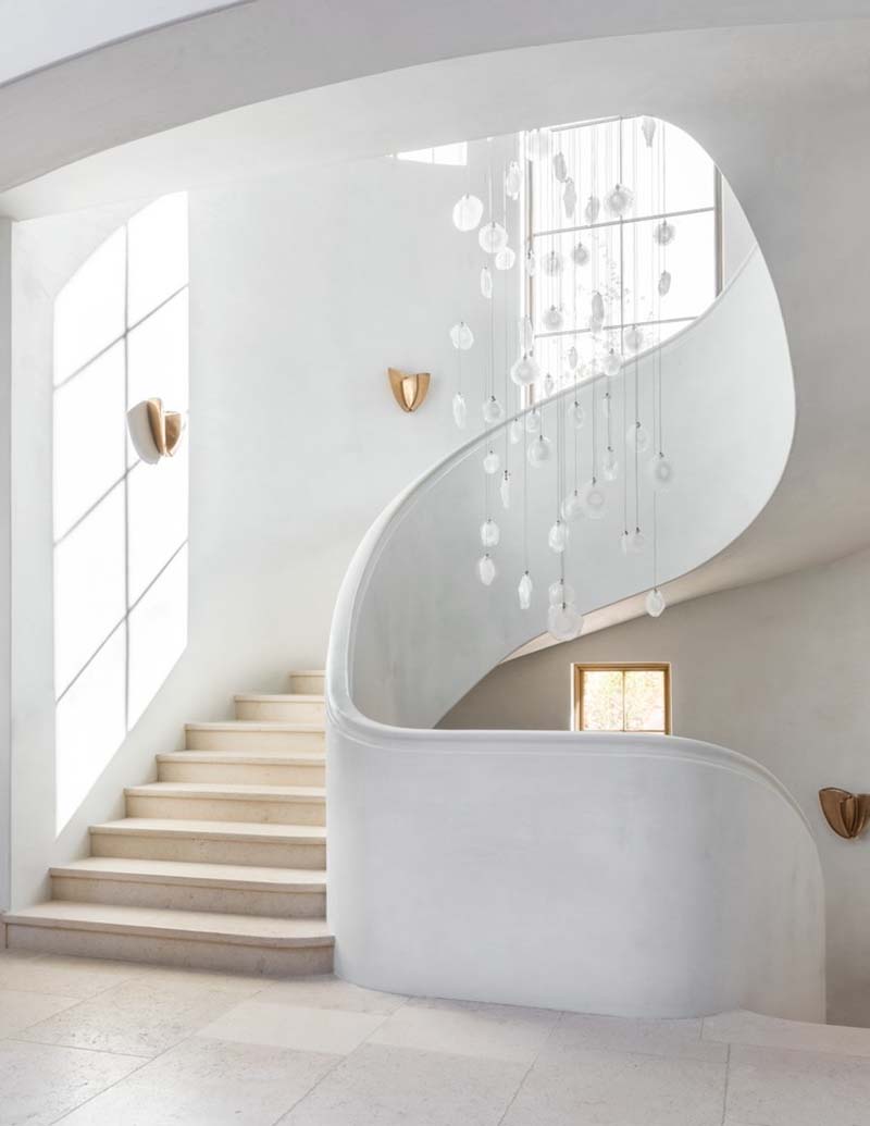 modern mediterranean curved staircase