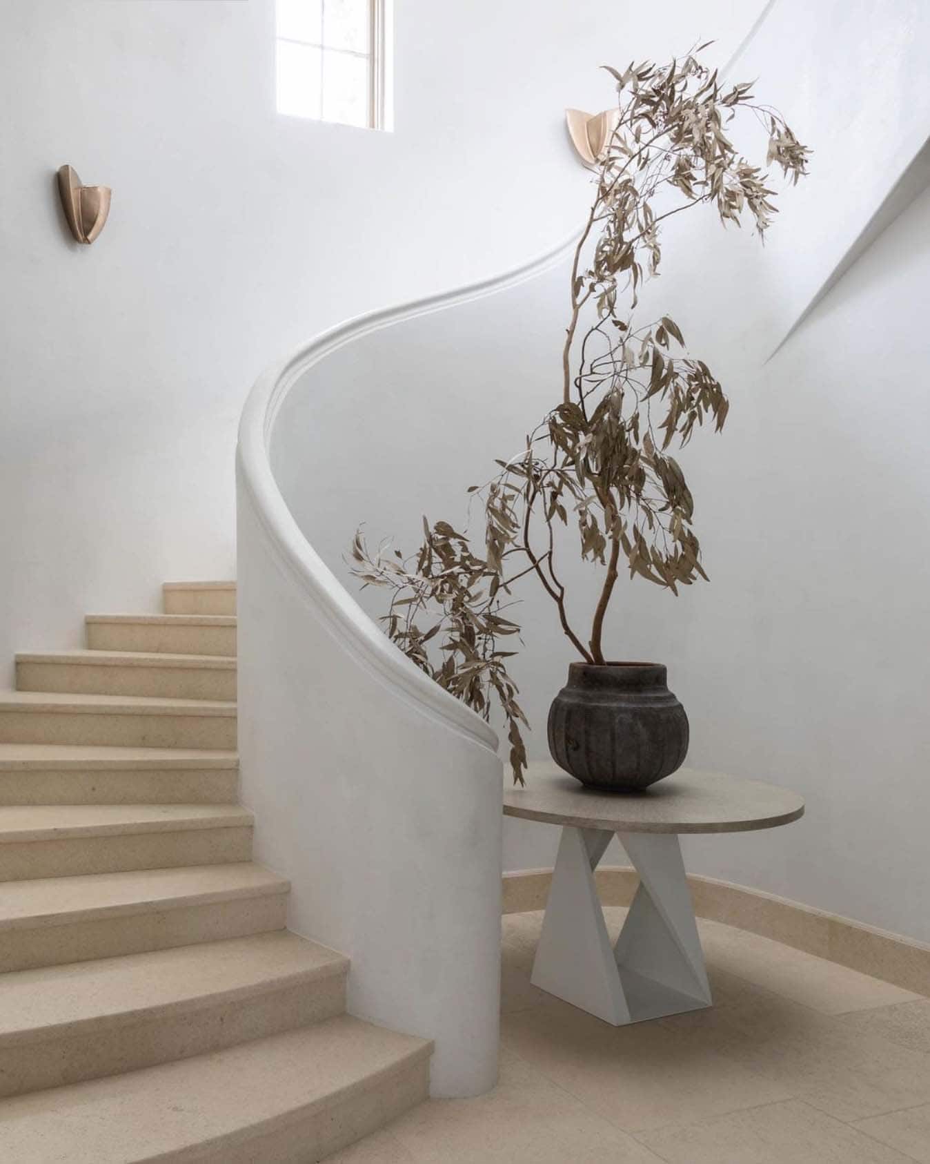 modern mediterranean spiral staircase