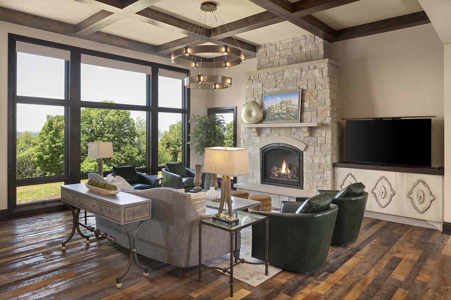 modern tuscan inspired living room