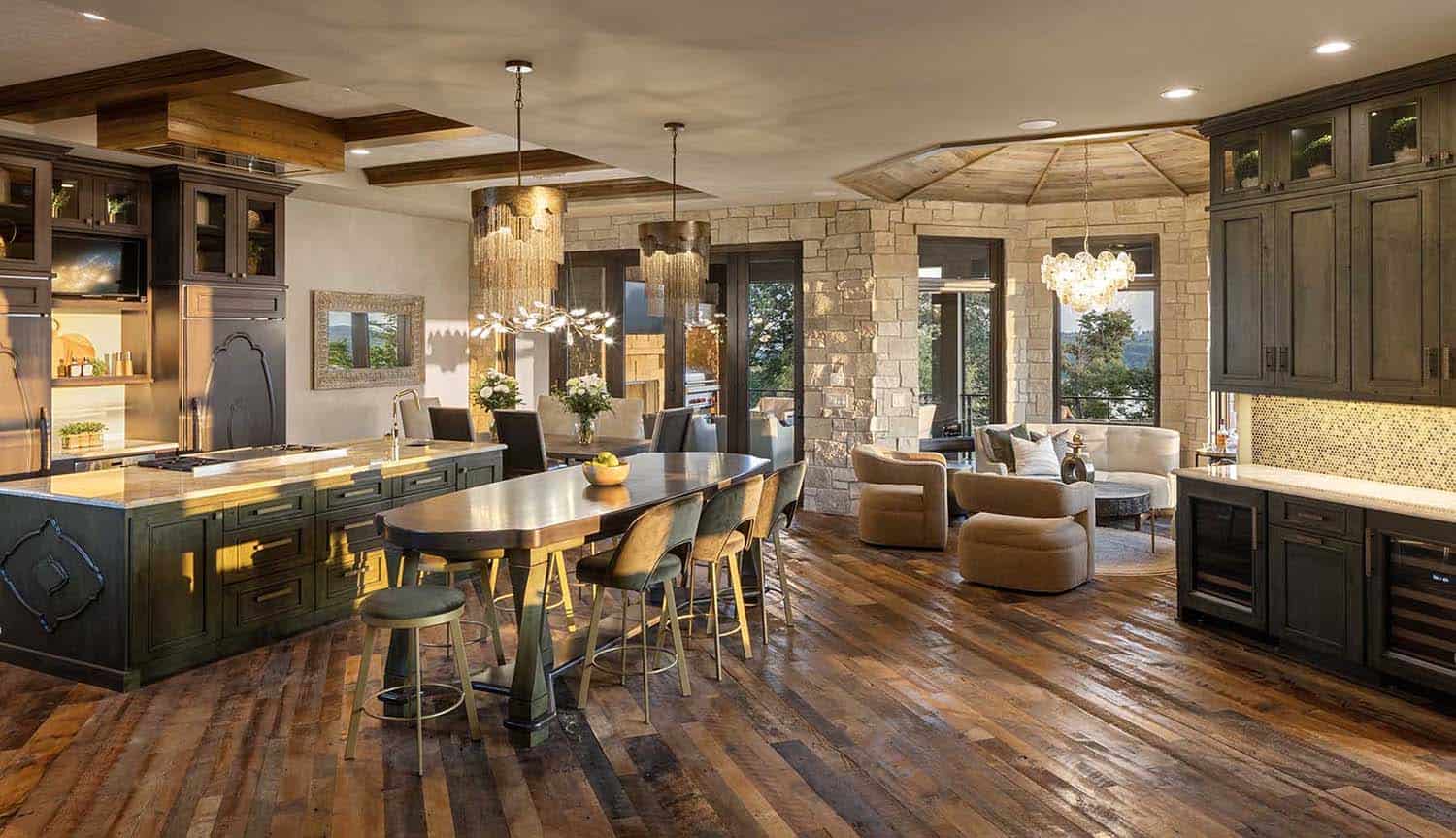 modern tuscan inspired great room