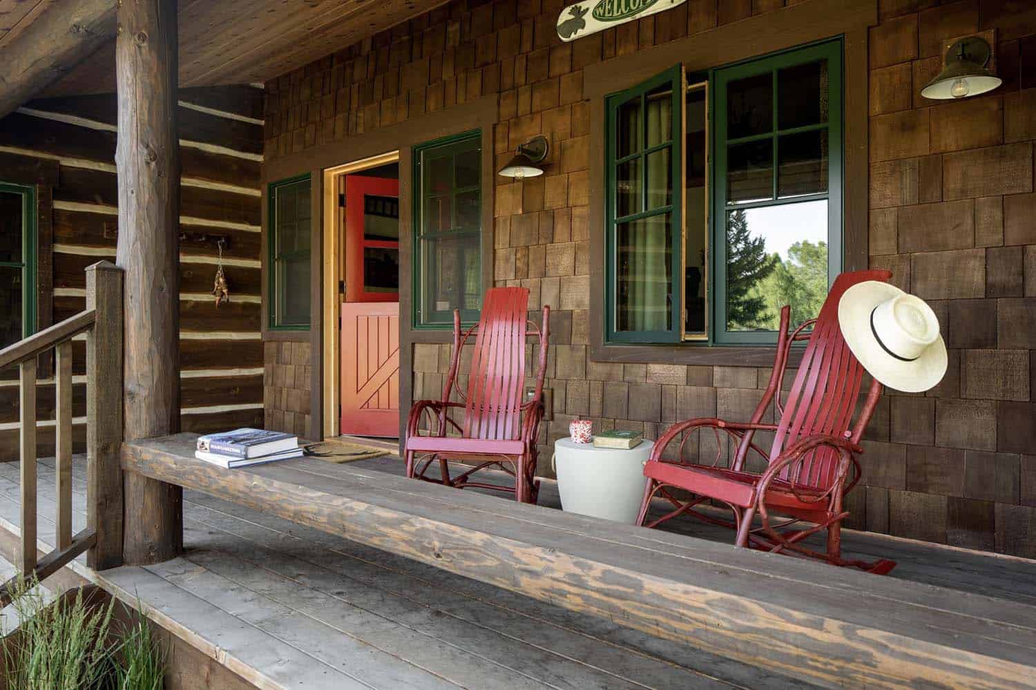rustic cabin front porch