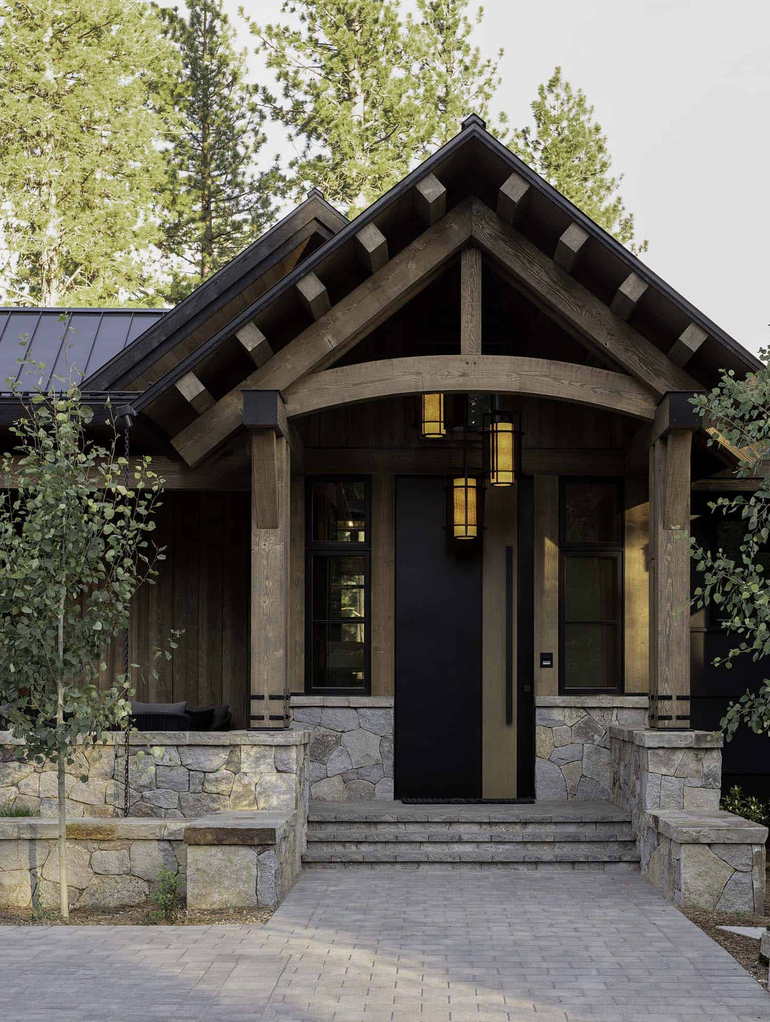 rustic mountain home entry