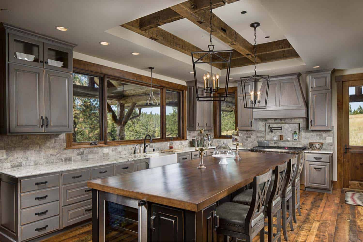 rustic kitchen with an island