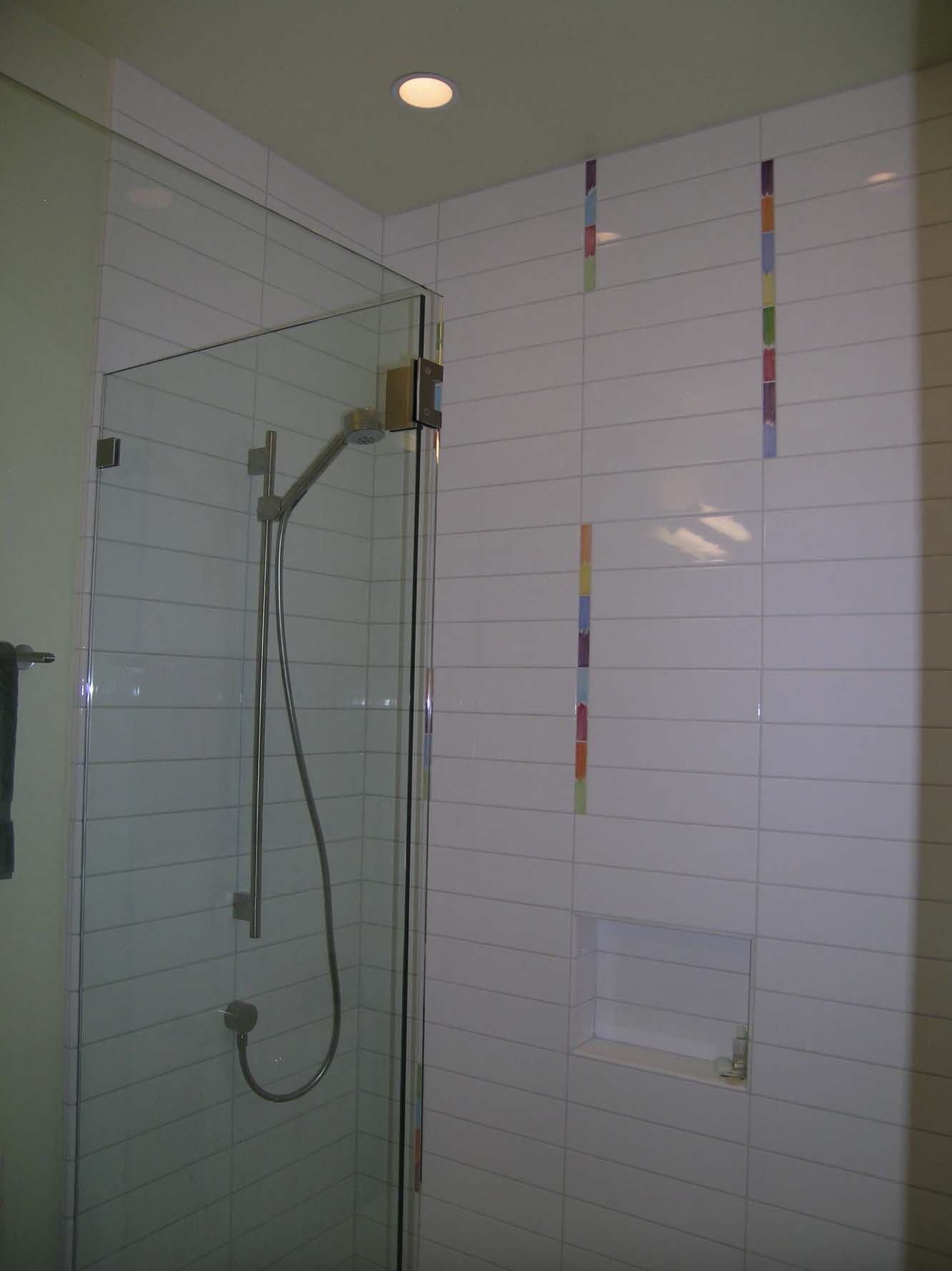 tile detail in the shower