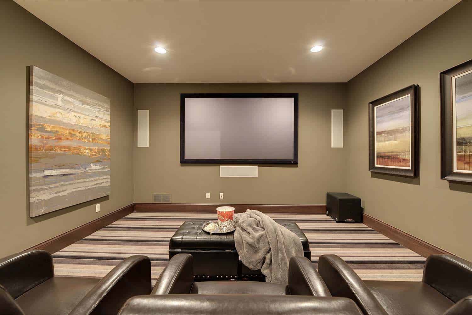 traditional style movie room
