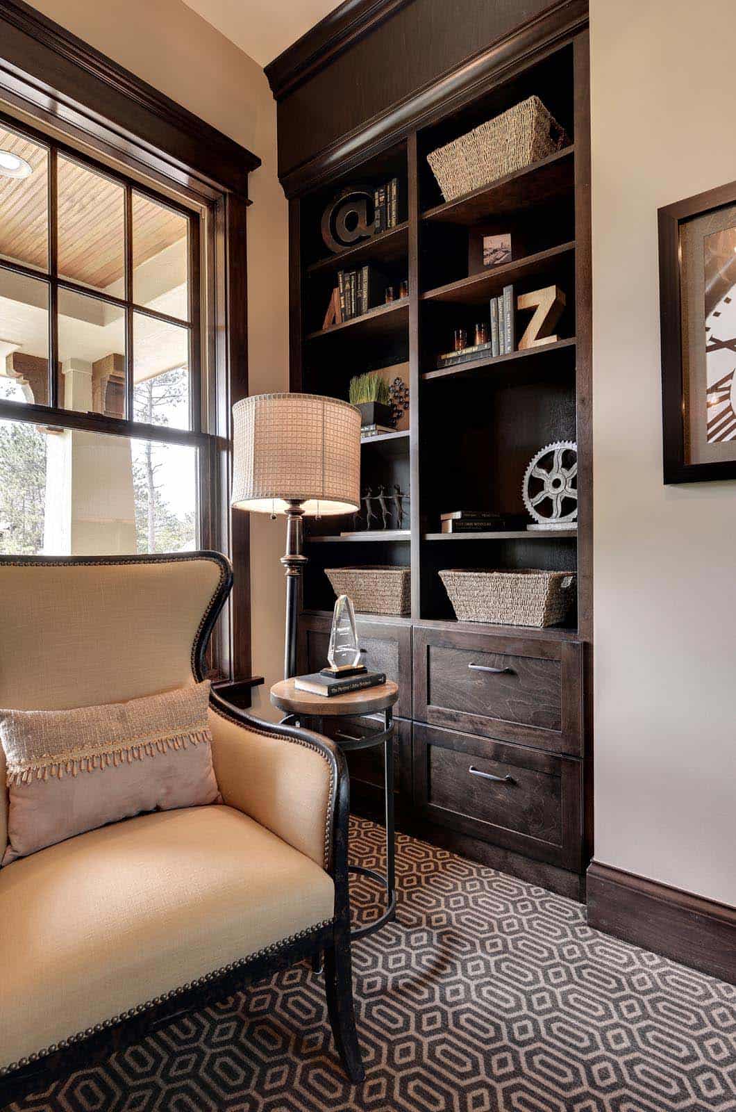 traditional style home office reading nook