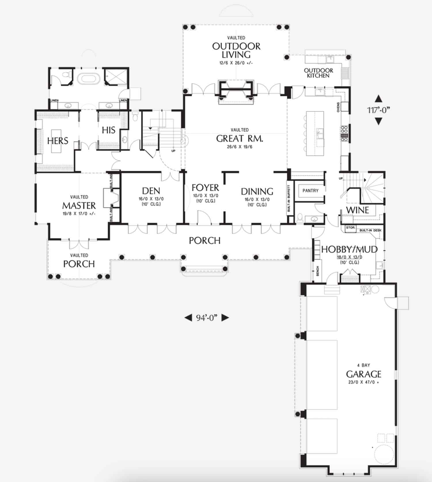 cape cod style dream home main level floor plan