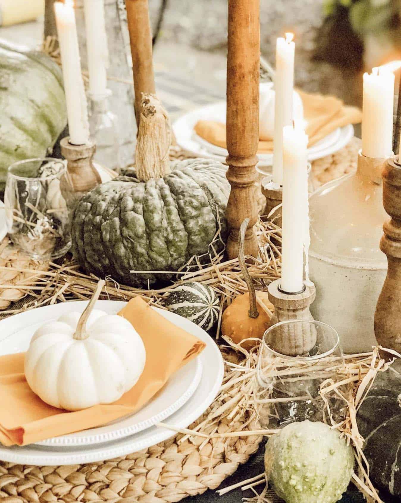 outdoor fall dining table centerpiece
