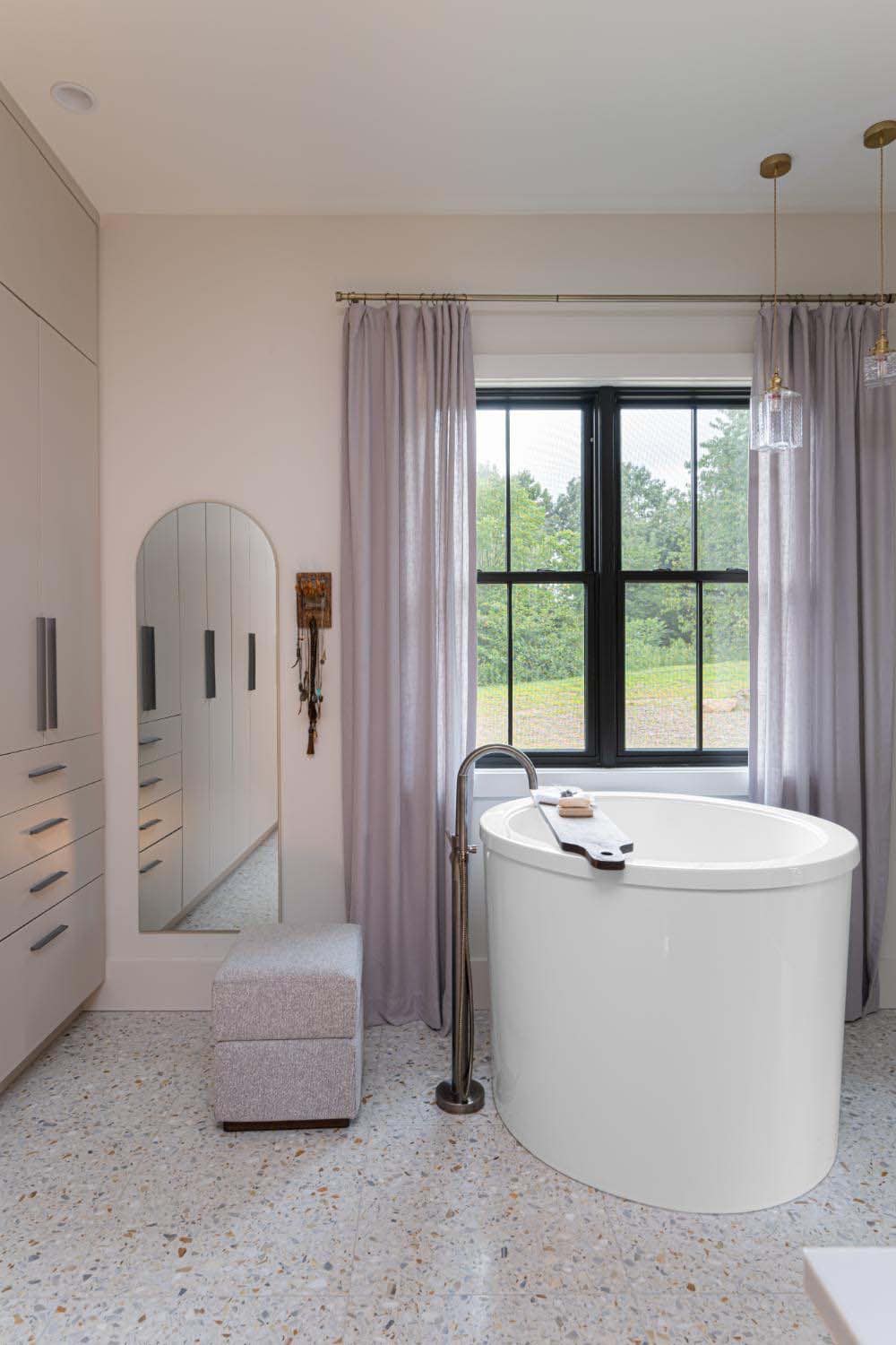 English modern style bathroom with a soaking tub