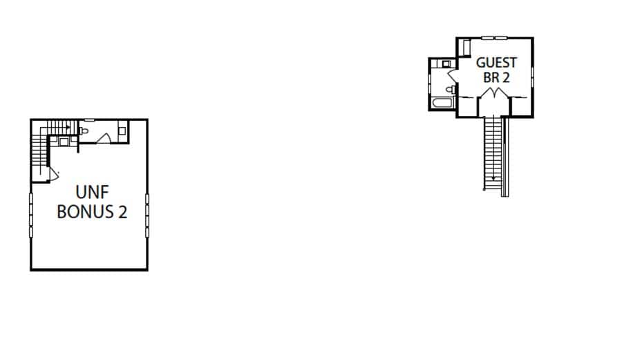 English modern style home floor plan upper level