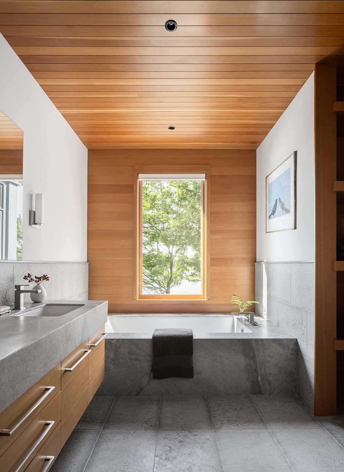 modern bathroom with a window