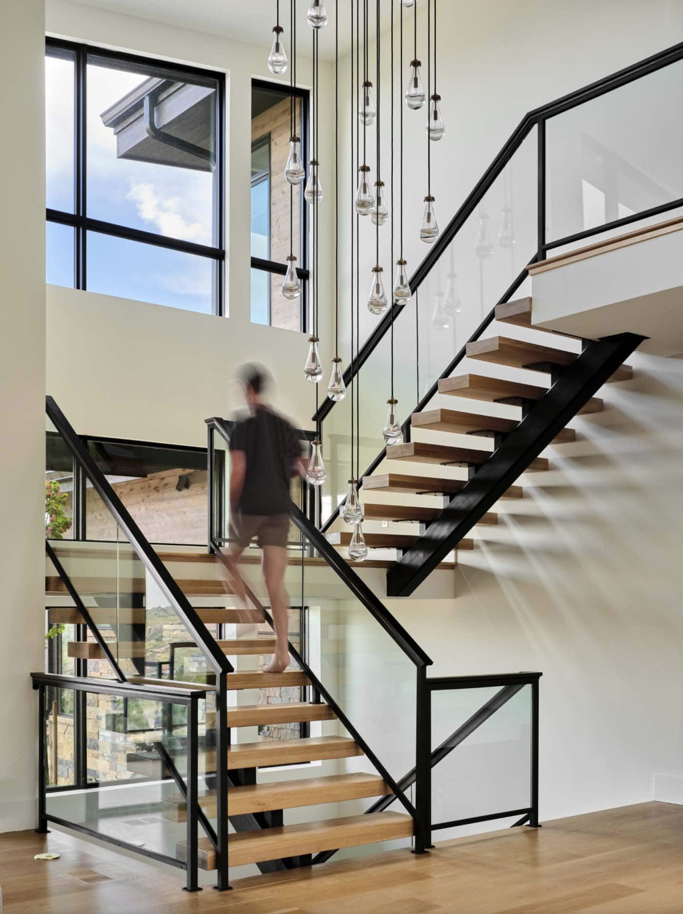 mountain modern home staircase