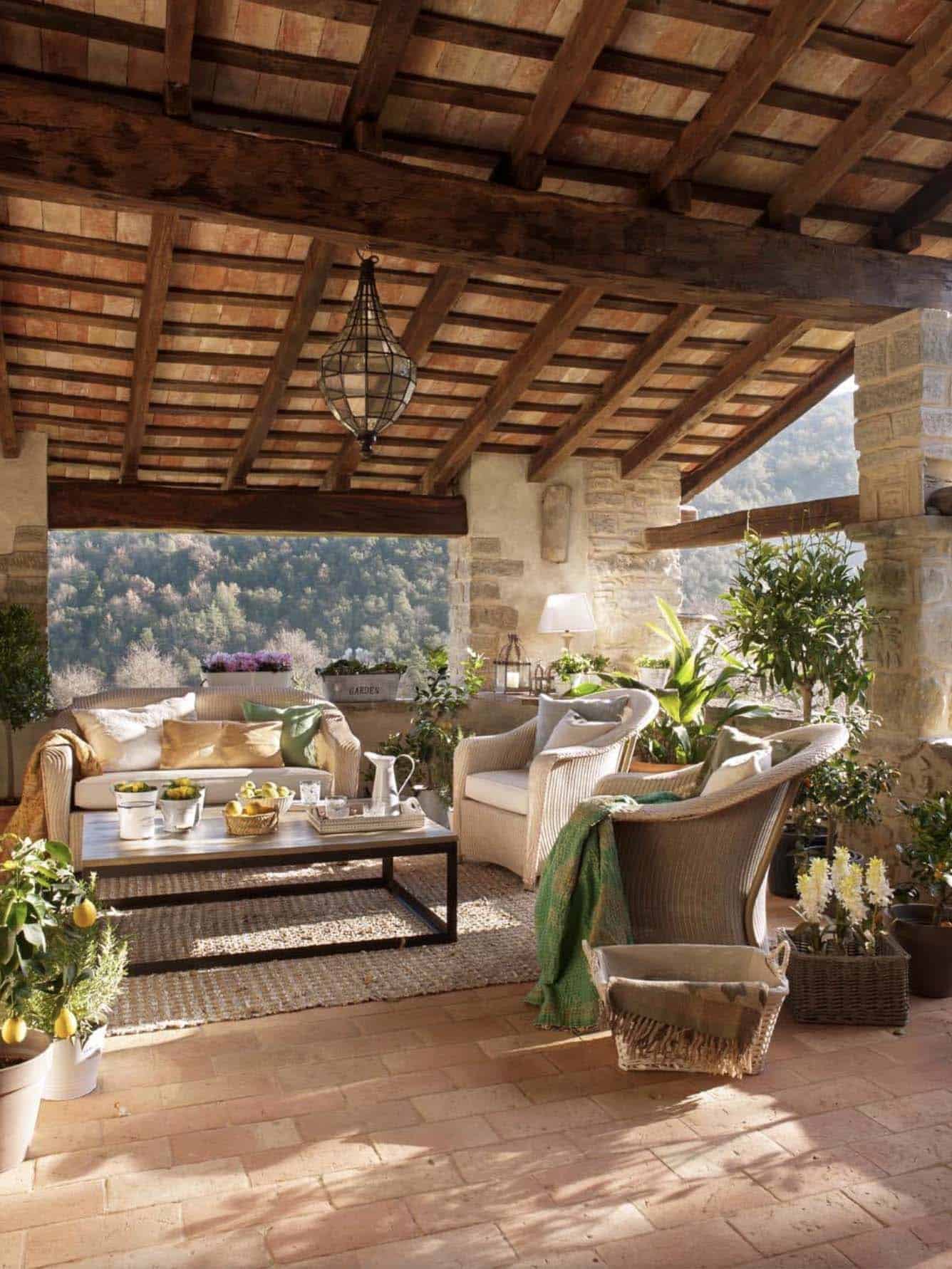 rustic covered patio