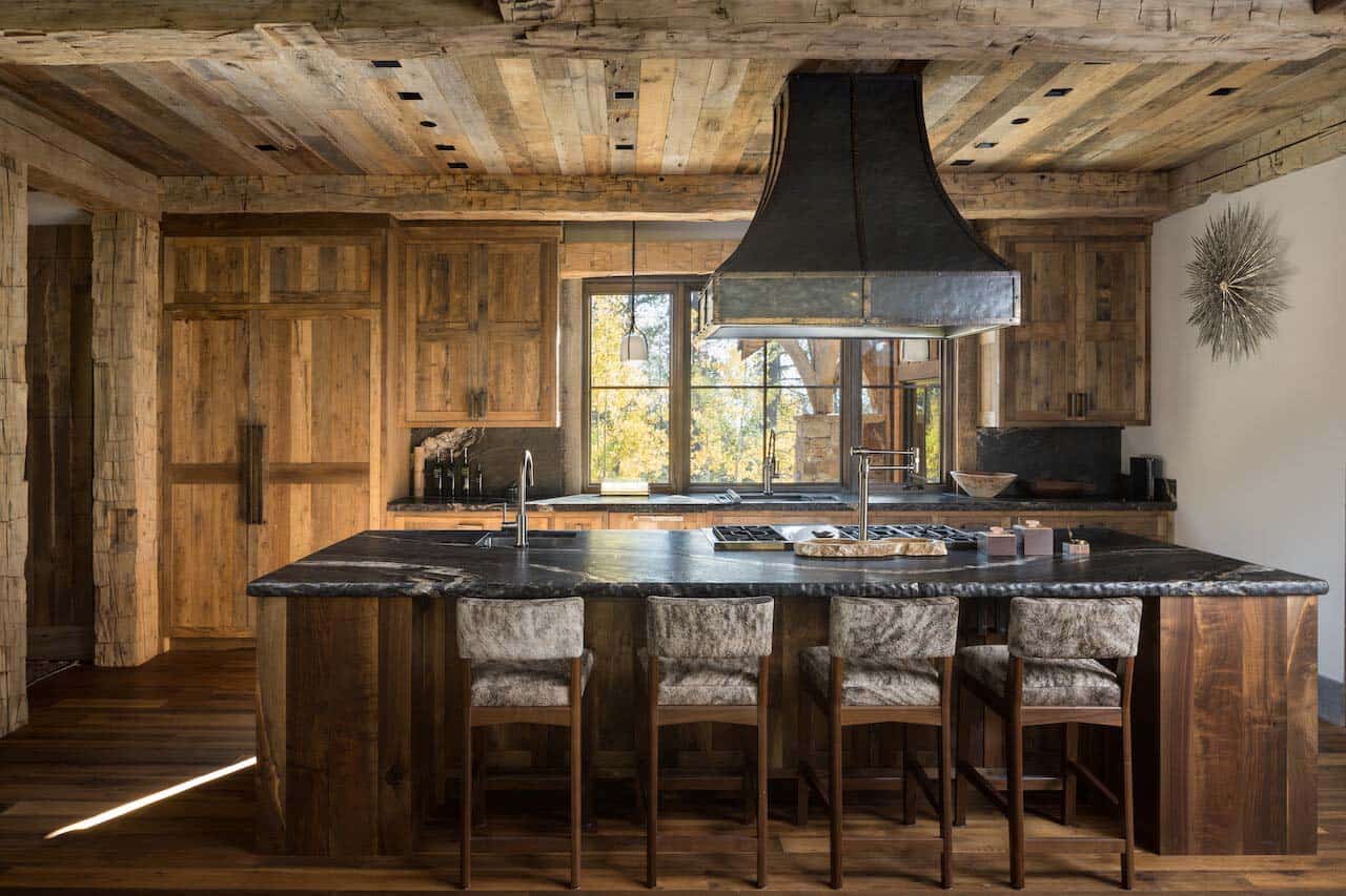 rustic mountain style kitchen