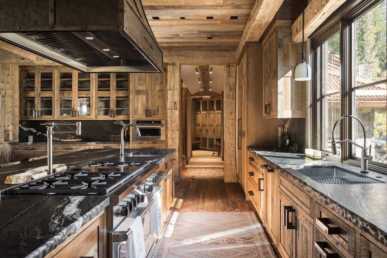 rustic mountain style kitchen