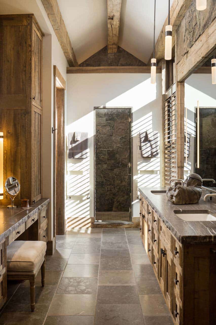 rustic mountain style bathroom